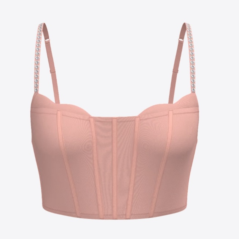 VICTORIAS SECRET Dream Angels Twinkle Petal Heart Corset Top